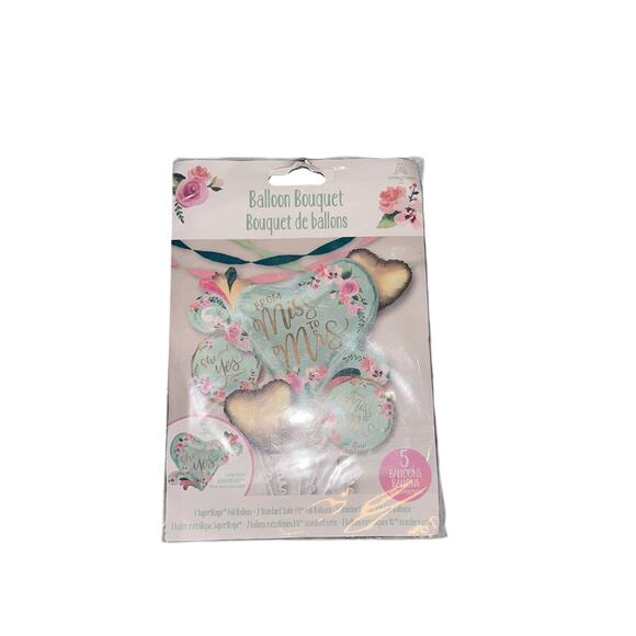 Miss-Mrs Balloon Bouquet Set – Bridal Shower / Engagement Decor – 5 Balloons - Picture 4 of 8